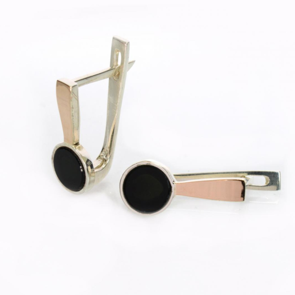 Срібні сережки с ониксом