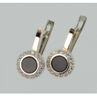 Срібні сережки з оніксом