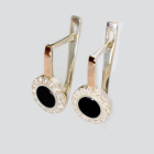 Срібні сережки з оніксом