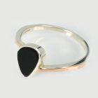 Срібна каблучка з золотими вставками