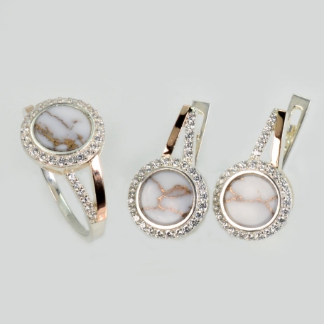 Серебряный набор с агатом