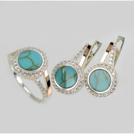 Серебряный набор с бирюзой