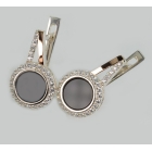 Срібні сережки з золотими пластинами