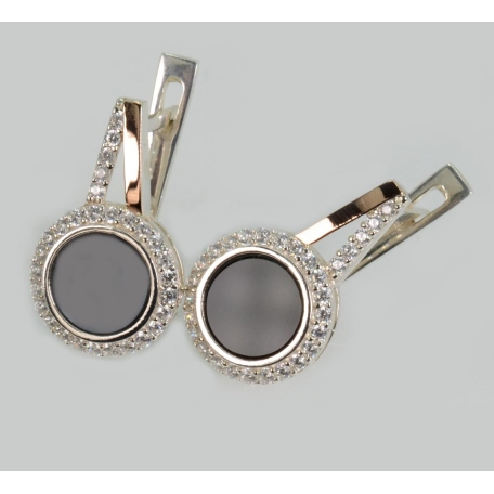 Серебряные серьги с золотыми пластинами