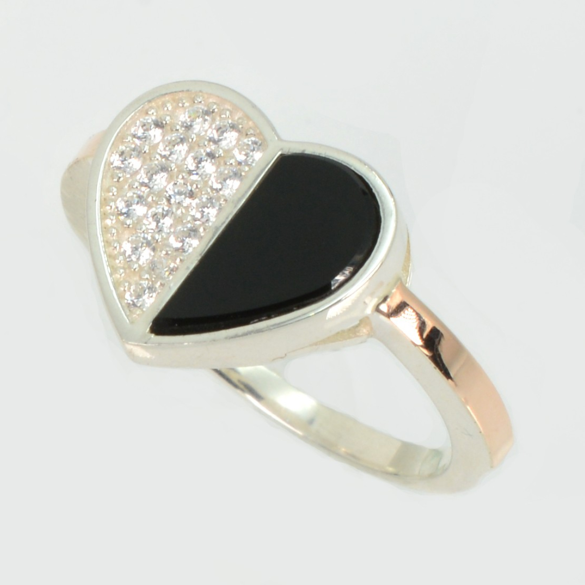 Срібна каблучка з золотими вставками