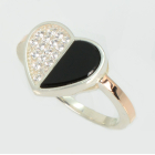 Срібна каблучка з золотими вставками