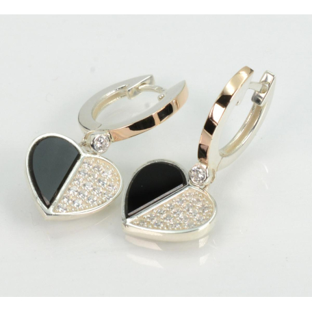 Серебряные серьги с золотыми пластинами