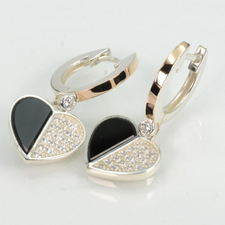 Срібні сережки з золотими пластинами