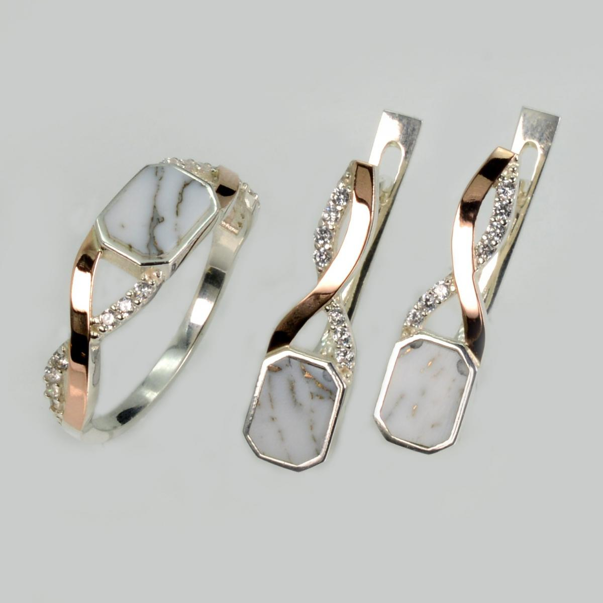 Серебряный набор с агатом