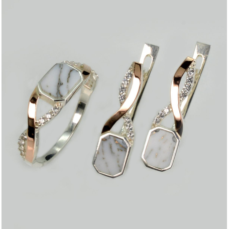 Серебряный набор с агатом