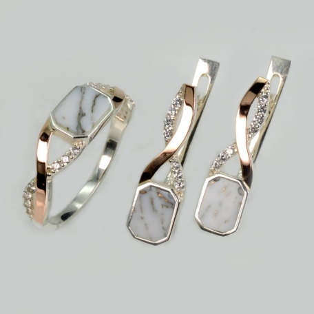 Серебряный набор с агатом