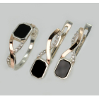 Срібний набір з золотими пластинами