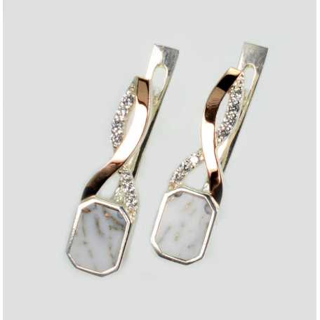 Серебряные серьги с агатом