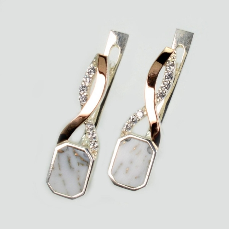 Срібні сережки з агатом