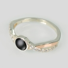 Серебряное кольцо с золотыми вставками