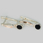 Срібні сережки з золотими пластинами