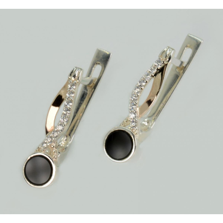 Серебряные серьги с золотыми пластинами