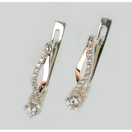 Серебряные серьги с золотыми пластинами