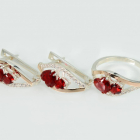 Срібний набір з золотими пластинами