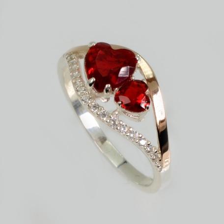 Серебряное кольцо с золотыми вставками