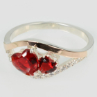 Серебряное кольцо с золотыми вставками