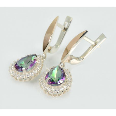 Серебряные серьги с золотыми пластинами