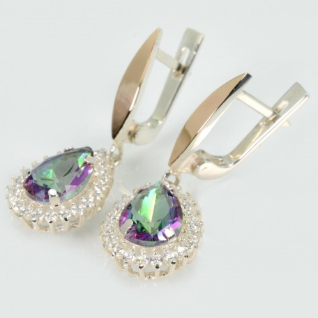 Срібні сережки з золотими пластинами