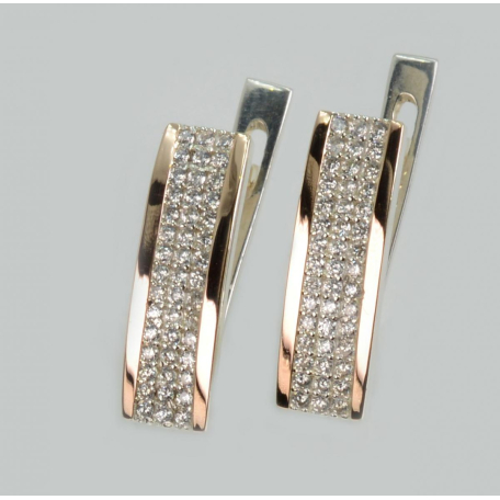 Серебряные серьги с золотыми пластинами