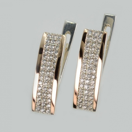 Срібні сережки з золотими пластинами