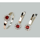 Серебряный набор с золотими пластинами