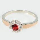 Серебряное кольцо с золотыми вставками