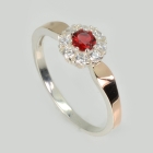 Серебряное кольцо с золотыми вставками