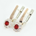 Срібні сережки з золотими пластинами