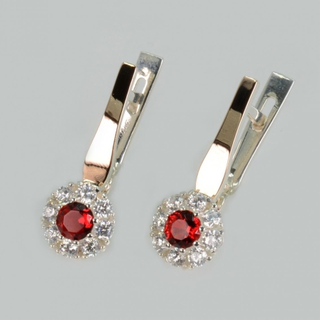 Срібні сережки з золотими пластинами