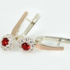 Срібні сережки з золотими пластинами