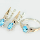 Серебряный набор с золотими пластинами