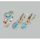 Серебряный набор с золотими пластинами