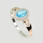 Серебряное кольцо с золотыми вставками