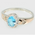 Серебряное кольцо с золотыми вставками