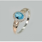 Серебряное кольцо с золотыми вставками