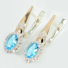 Серебряные серьги с золотыми пластинами