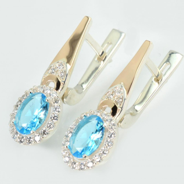 Серебряные серьги с золотыми пластинами