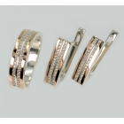 Серебряный набор с золотими пластинами