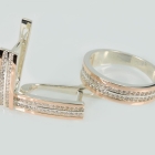 Серебряный набор с золотими пластинами