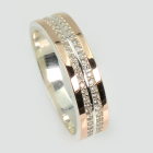 Серебряное кольцо с золотыми вставками