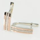 Срібні сережки з золотими пластинами