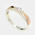 Серебряное кольцо с золотыми вставками