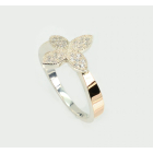 Серебряное кольцо с золотыми вставками