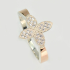 Серебряное кольцо с золотыми вставками