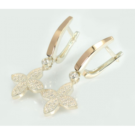 Серебряные серьги с золотыми пластинами